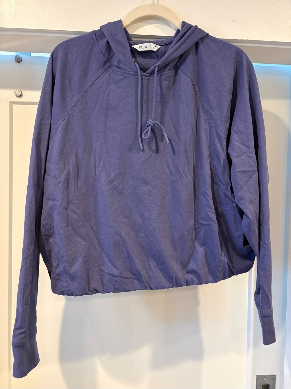 FLX Women's Purple 100% Cotton Hooded Pullover Sweatshirt